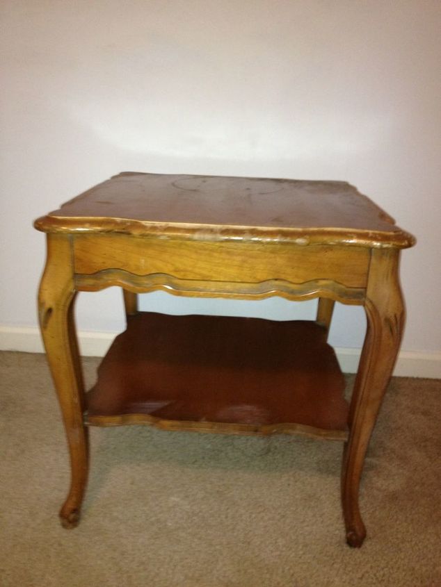 french provincial table before after, painted furniture, Before The table is a nice French Provincial style