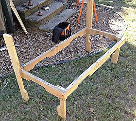 upcycled pallet wood bench, diy, painted furniture, pallet, repurposing upcycling, woodworking projects, Add Legs with screws Add a board between the two back legs for a back support not pictured