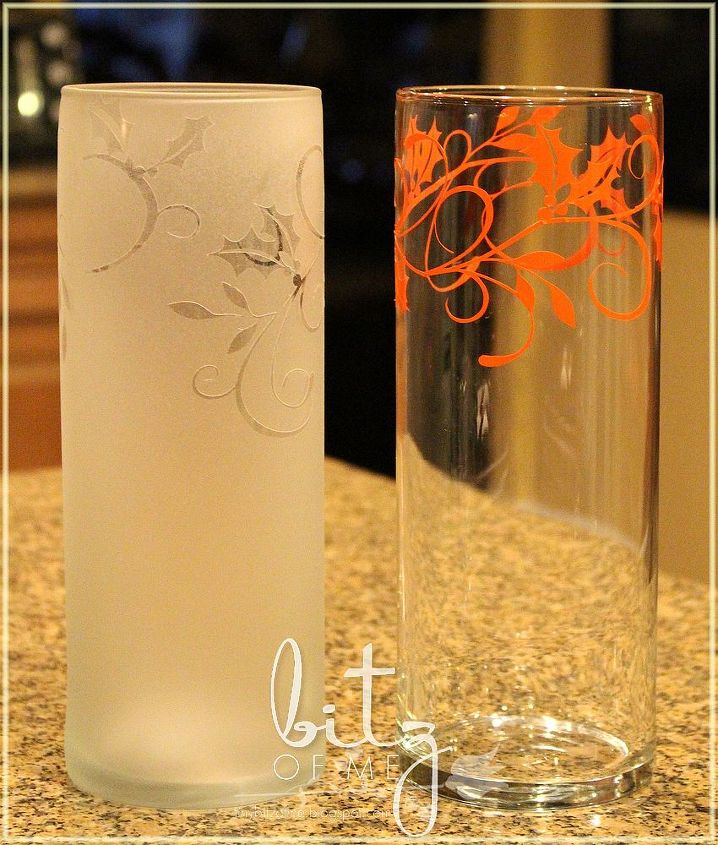 diy frosted glass hurricanes, crafts, seasonal holiday decor