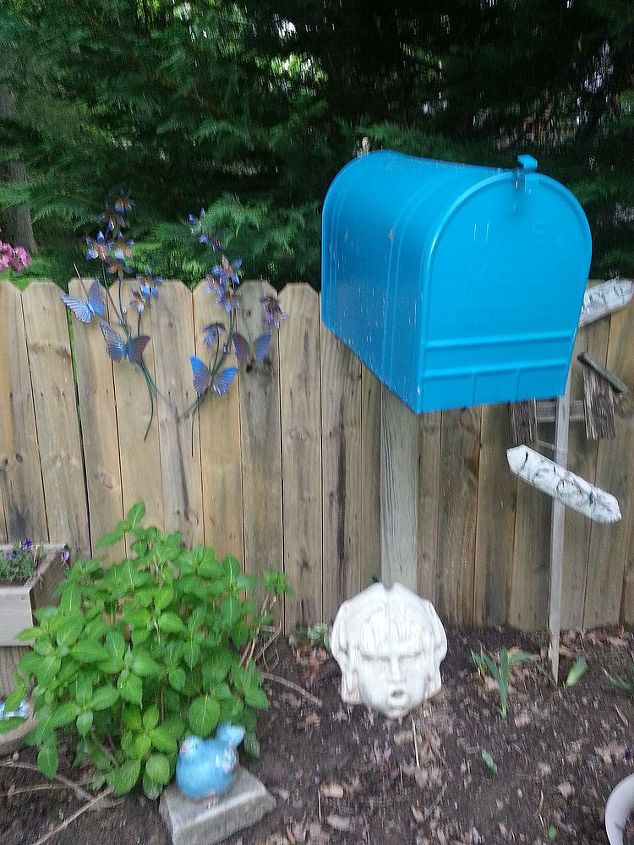 using mailboxes for garden tools, gardening, outdoor living, repurposing upcycling, Every yard needs a POP of color no more excuses for not putting away your hand tools or not finding your gloves