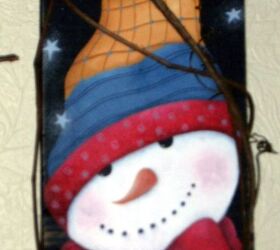 christmas decorating ideas to share by granart, christmas decorations, seasonal holiday decor, Snowman on Picket by Gran Art