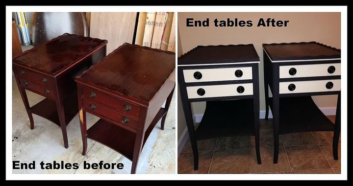 thrift store furniture makeover, painted furniture, Thrift Store end tables