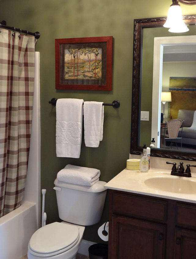 the olive bathroom a mancave ensuite we can agree on, bathroom ideas, home decor, painting, Upstairs Man cave ensuite