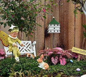 fairy garden easter baskets, crafts, easter decorations, gardening, seasonal holiday decor, Finally add some low growing groundcover as grass for your fairy garden Baby s tears is used in this shade loving planter