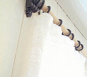 use basic salvage for room decor, repurposing upcycling, Curtain rod from salvaged wood rod