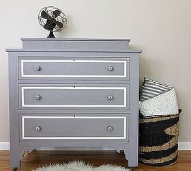 a plum grey dresser with modern lines, painted furniture, After painted in a gorgeous custom mix plum grey color