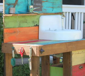 potting bench challenge, outdoor furniture, outdoor living, painted furniture, repurposing upcycling