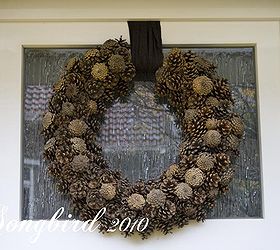make a pine cone wreath for fall, crafts, wreaths, A big luscious pine cone wreath heralds in Fall