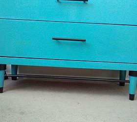 1960 s turquoise and black dresser, home decor, painted furniture, It doesn tshow up very well but the brass trim on the les and bar were painted black as well