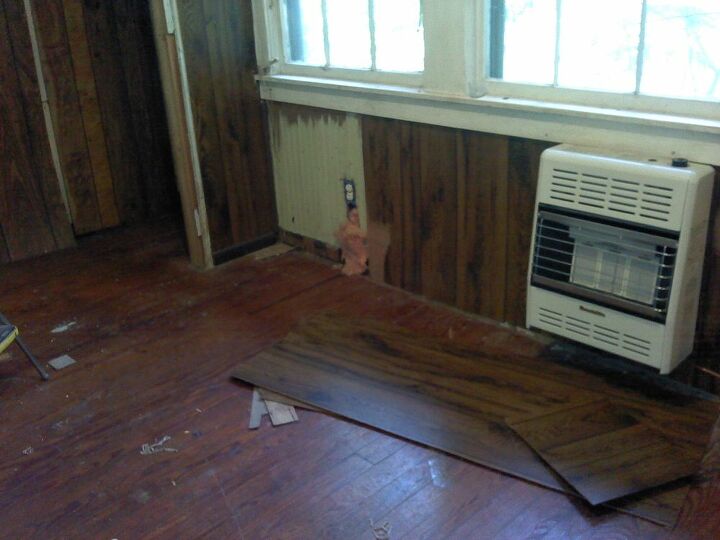 our progress on the room remodel, doors, home improvement, Old floor boards This is before we did anything at all
