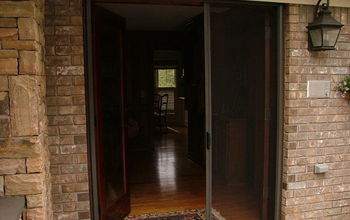 Retractable screen door for French Doors.  1 piece "smooth" covers entire opening.