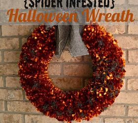 halloween wreath spider infested, crafts, halloween decorations, seasonal holiday decor, wreaths
