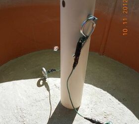 umbrella holder in a cement plant container