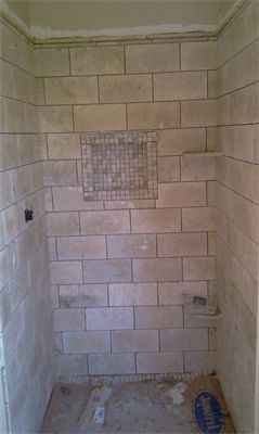 this is a recent bathroom remodel i finished it is a mixture of different travertine