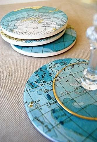 decorate with maps, crafts, home decor