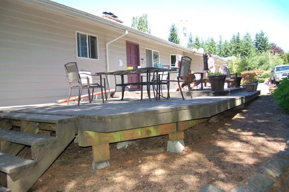 backyard renovation in northwest portland, concrete masonry, decks, outdoor living, patio, Before