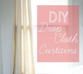 diy drop cloth curtains, home decor, window treatments, windows