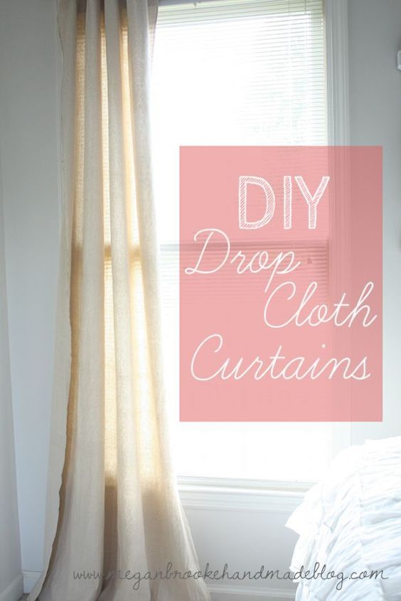 diy drop cloth curtains, home decor, window treatments, windows