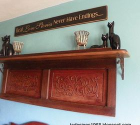 old piano remnants made into an art piece above the bed, repurposing upcycling, shelving ideas, I made the sign too It needed a special saying above it
