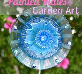 glass flower garden art, crafts, flowers, gardening, repurposing upcycling