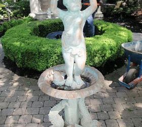 fountainscapes by nj pondguys, gardening, ponds water features, Antique bronze fountain prior to installation on a 75 gal Aquabasin with a Aquascape ultra 750 pump With L E D underwater lighting