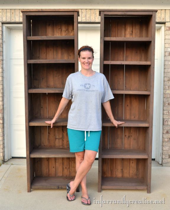 how to make tall bookshelves, painted furniture, storage ideas