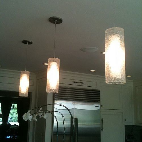 kitchen cabinetry, home decor, kitchen design, kitchen island, Here s a closer look at the lighting this client chose We love it They are on dimmers and give off light similar to candlelight Very fun accent lights