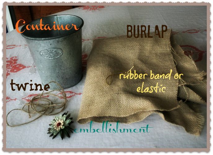 burlap silverware caddy, crafts, Only 4 items needed