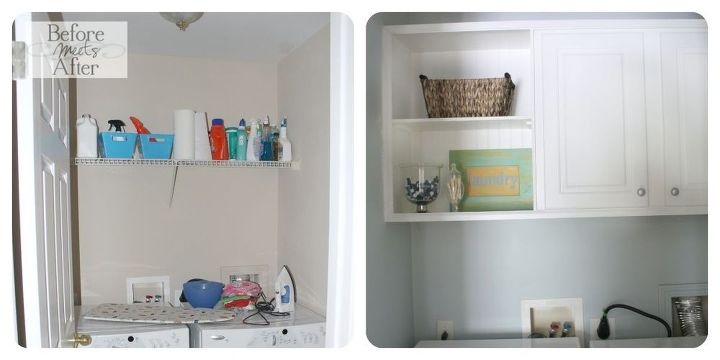 built in cabinets in laundry room, home decor, laundry rooms, shelving ideas