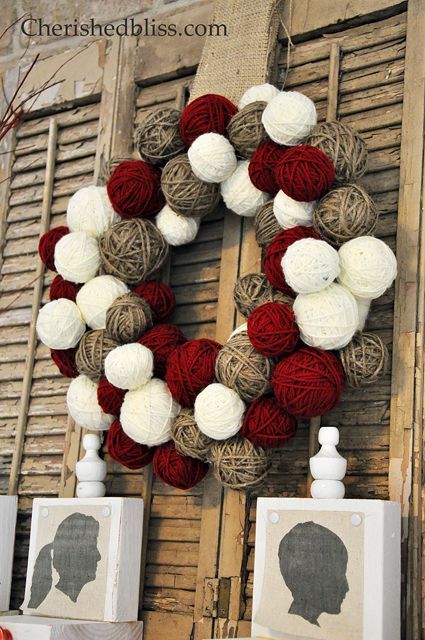 Yarn Ball Wreath Version Hometalk Yarn Ball Wreath Version Christmas Decorations Crafts Home Decor Seasonal Holiday