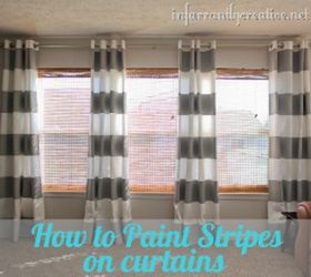 how to paint stripes on curtains, painting, reupholster, window treatments