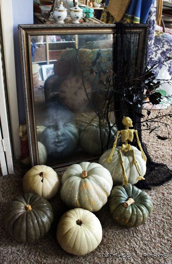 diy haunted ghostly mirror with krylon looking glass paint tutorial, crafts, halloween decorations, seasonal holiday decor
