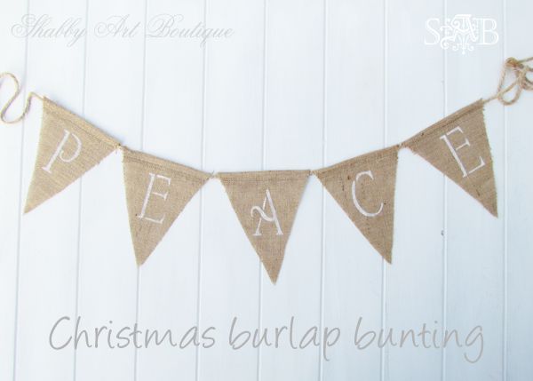 burlap christmas bunting, christmas decorations, crafts, seasonal holiday decor