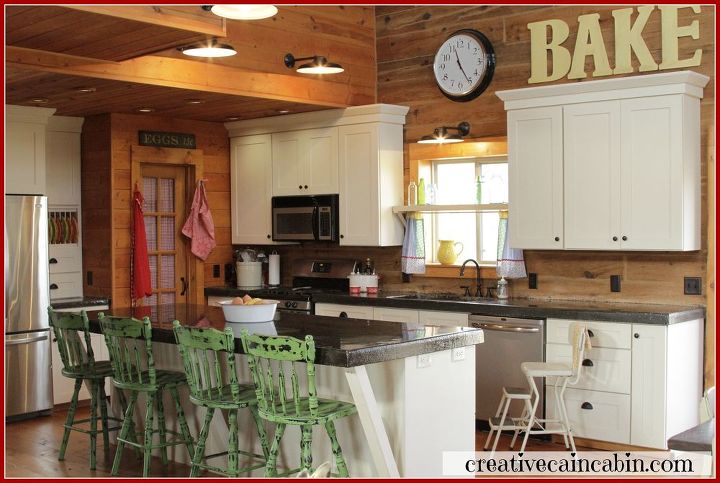 kitchen letters in a log home, home decor, kitchen design