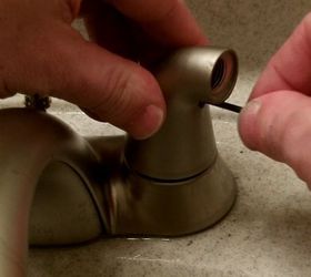 delta bathroom faucet leaks a simple fix in less than 5 minutes, home maintenance repairs, how to, Use an allen wrench to remove the faucet handle