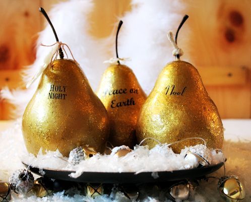 faux gilded pears, crafts