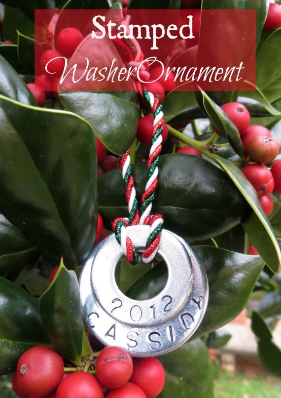 stamped washer christmas ornaments, christmas decorations, crafts, seasonal holiday decor