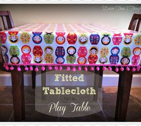 fitted tablecloth for a play table, cleaning tips, painted furniture, The finished project