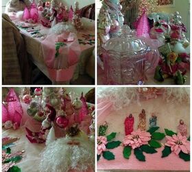 vintage pink poinsettia tablecloth, seasonal holiday d cor