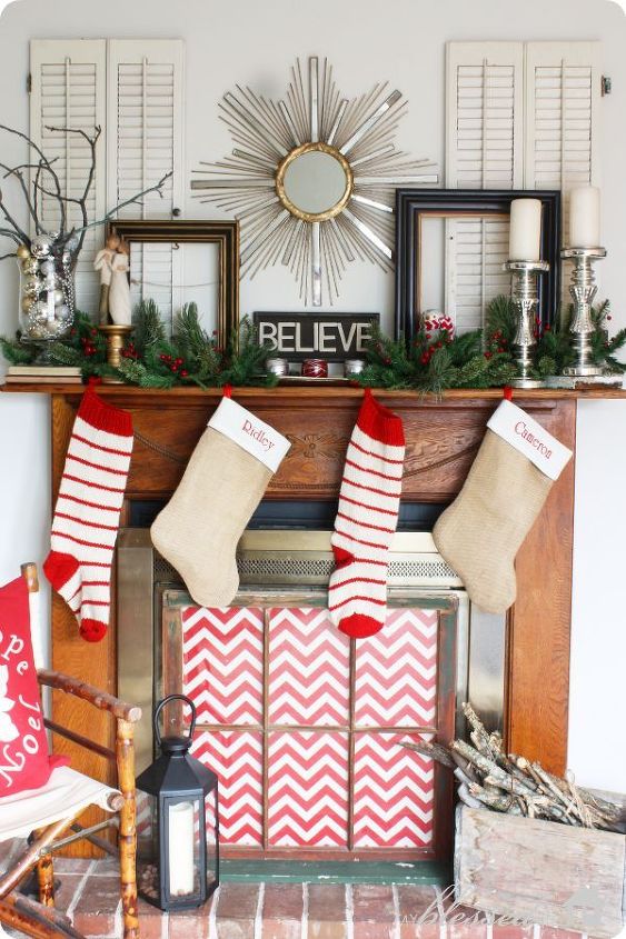 my collected christmas mantel, christmas decorations, fireplaces mantels, seasonal holiday decor, Collected Christmas Mantel