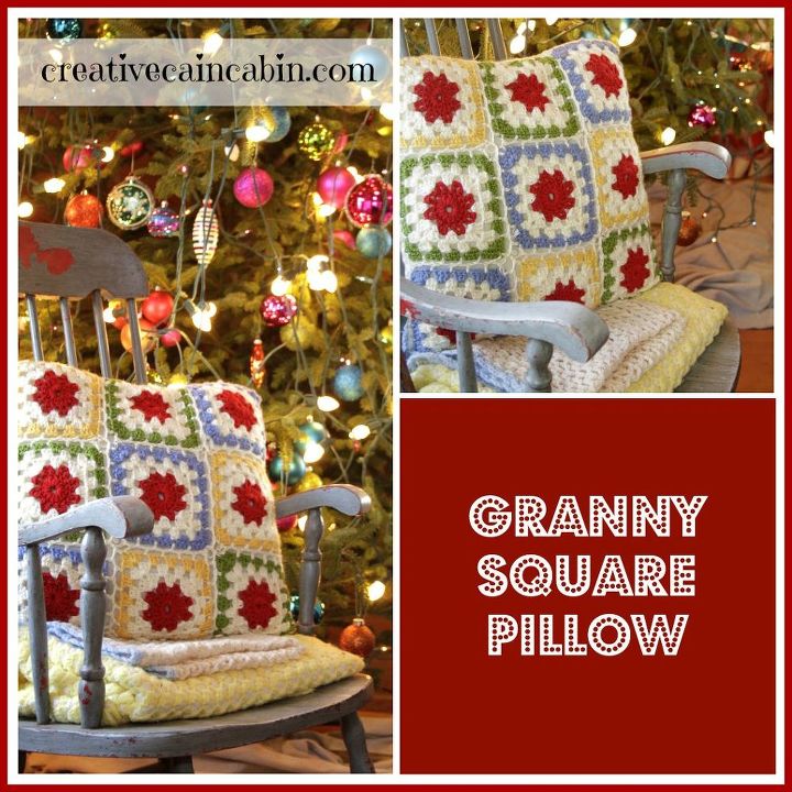 crochet granny square pillow, crafts