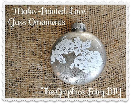 painted lace glass ornaments, crafts, seasonal holiday decor, Painted Lace Ornament