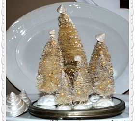 pearly white wire brush tree project, crafts, seasonal holiday decor, My creamy wire brush trees