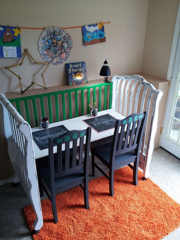 crib turned craft station, painted furniture, repurposing upcycling