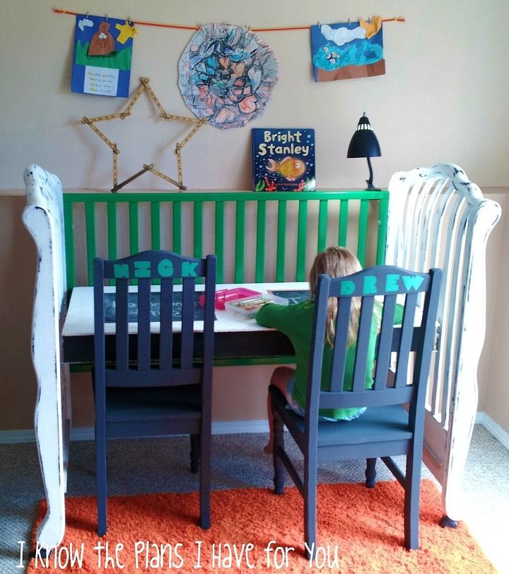 crib turned craft station, painted furniture, repurposing upcycling