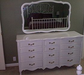 old dresser from hospice resell shop restored, painted furniture, Its new home