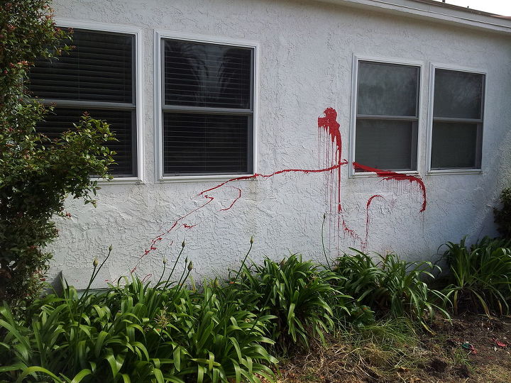 how to cover graffiti on stucco