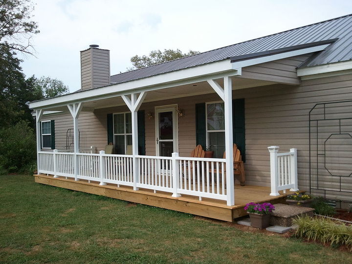 q looking for ideas for landscaping front of this new porch we have added to our home, landscape, outdoor living, porches, New Porch