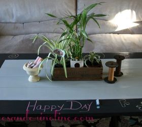chalkboard coffee table redo from ho hum to fun and functional, chalk paint, chalkboard paint, painted furniture, Chalkboard coffee table
