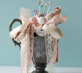 make this vintage shabby chic pin cushion in minutes, crafts, repurposing upcycling